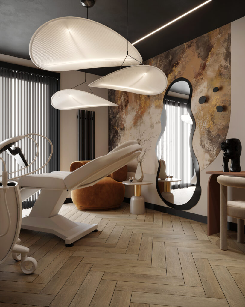 Projekt salonu beauty zrealizowany przez Monikę Sałatę.