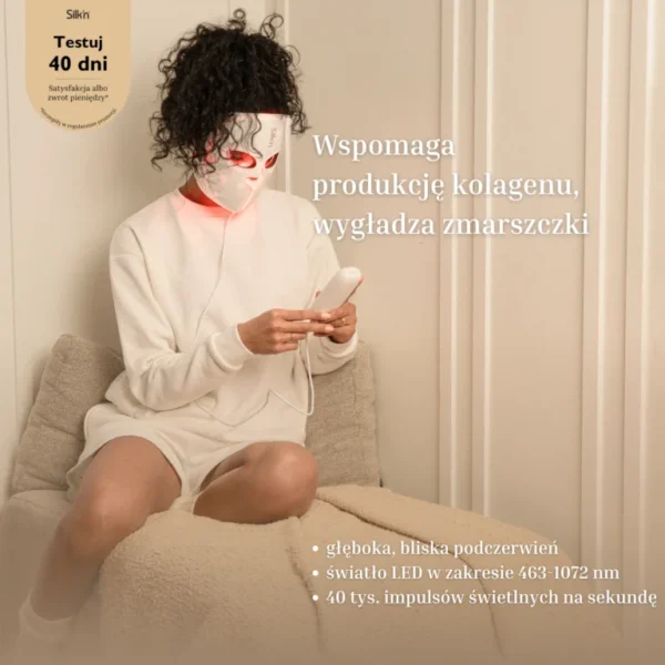 Maska LED na twarz z funkcją EMS - 4 kolory naświetlania - obrazek 7